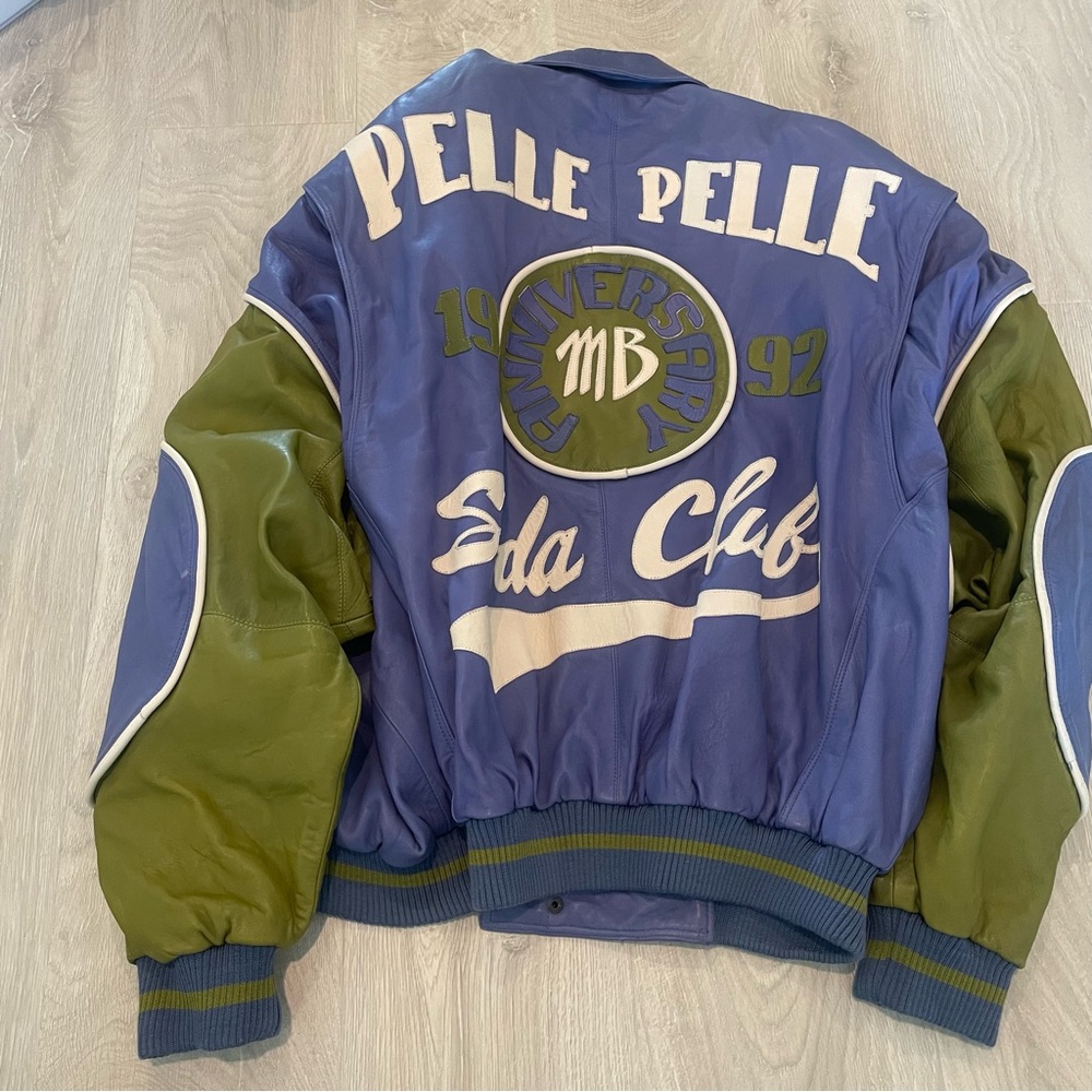 Pelle Pelle Blue and Olive Bomber Jacket